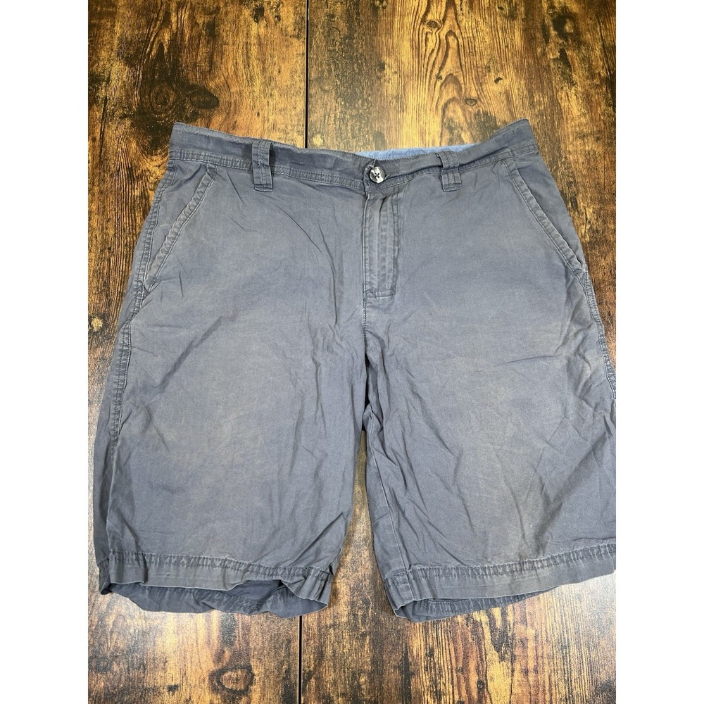 Columbia Mens Gray Cotton Casual Shorts Size 32 Flat Front Summer Outdoor Wear
